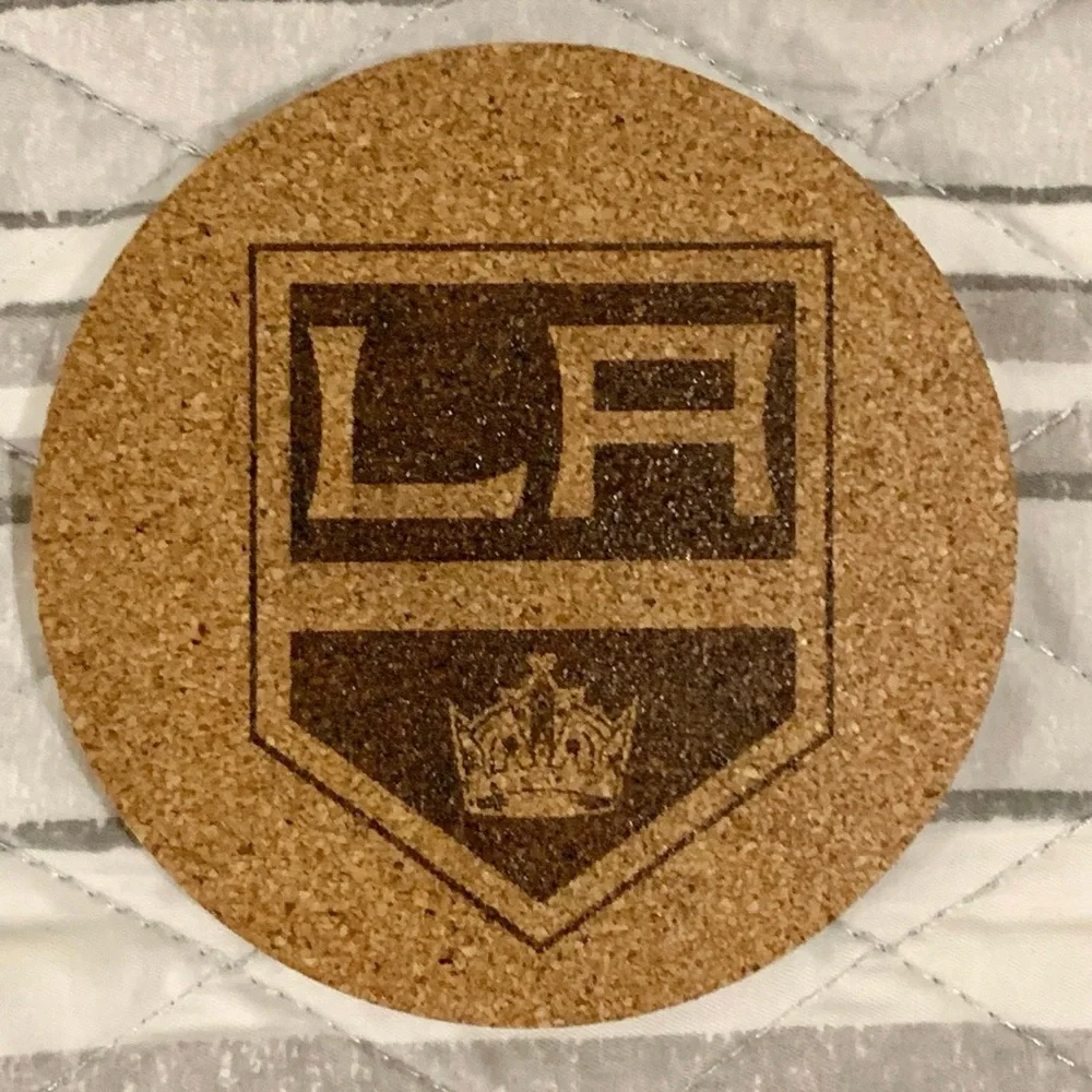 Los Angeles Kings Logo Laser Engraved Cork Coaster